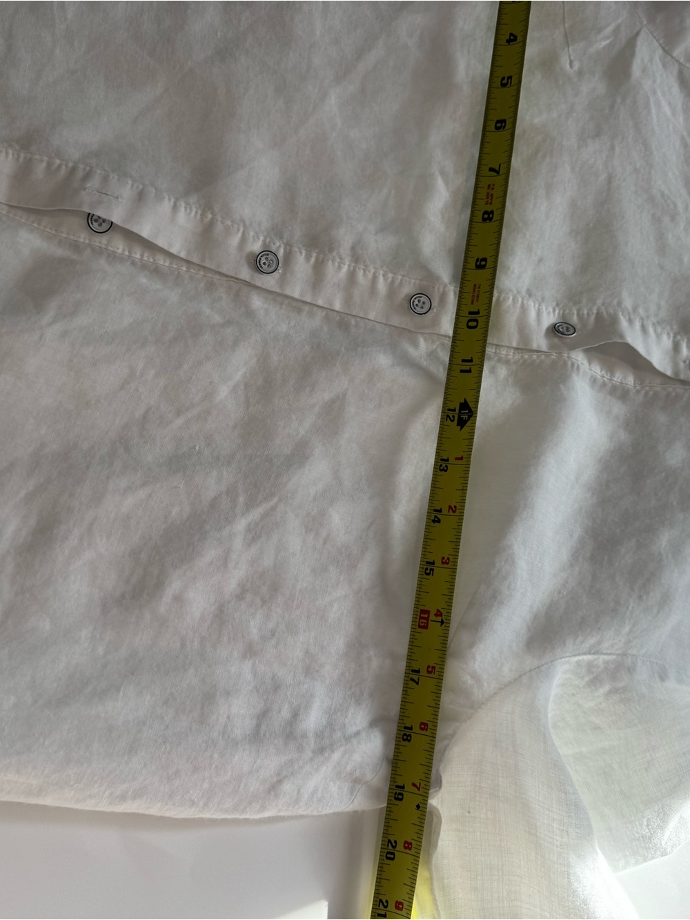 Everyday White Linen-Blend Button Front Shirt - Picture 6 of 7